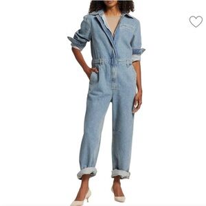 Loulou Studio Panay Denim Jumpsuit XS